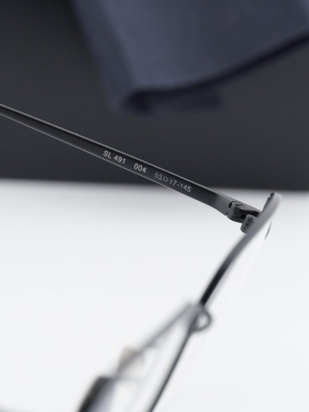 Saint Laurent SL491 004 Square Eyeglasses – Matte Black 55mm - Picture 6 of 9